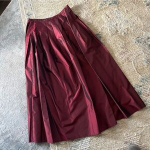 Vintage Anne Klein silk blood red maxi skirt. Unlined.
